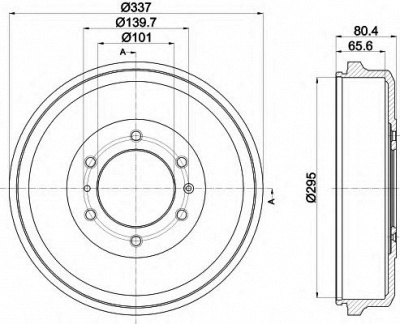 HELLA PAGID 8dt355302661 -  Тормозной барабан